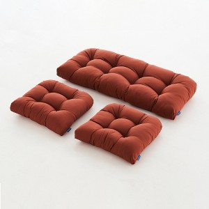 Outdoor Chair Cushions,3 Piece Loveseat Outdoor Cushions Set,Tufted/Wicker Patio Cushion for Patio Furniture All Weather,44"x19"x5" - 1 of 4
