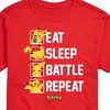 Men's - Pokémon - Eat Sleep Battle Repeat Short Sleeve Graphic T-Shirt - 2 of 4