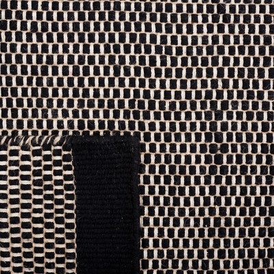 Vermont Black Handwoven Wool 5' x 8' Area Rug
