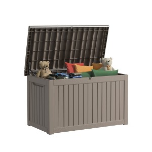 Lirago 230 Gal 870L Outdoor Storage Box with Lid Weatherproof Polypropylene Resin UV Protected KD Design Brown - 1 of 4