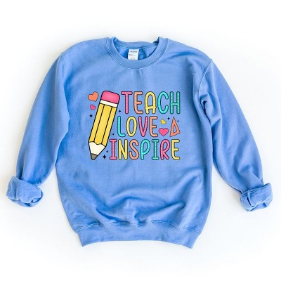 Simply Sage Market Women's Graphic Sweatshirt Teach Love Inspire Pencil
