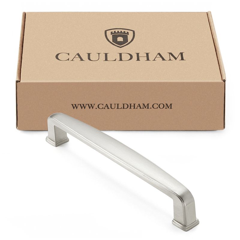 Cauldham Solid Kitchen Cabinet Handles (5" Hole Centers) - Drawer/Door Hardware - Style T765 - Satin Nickel, 4 of 6