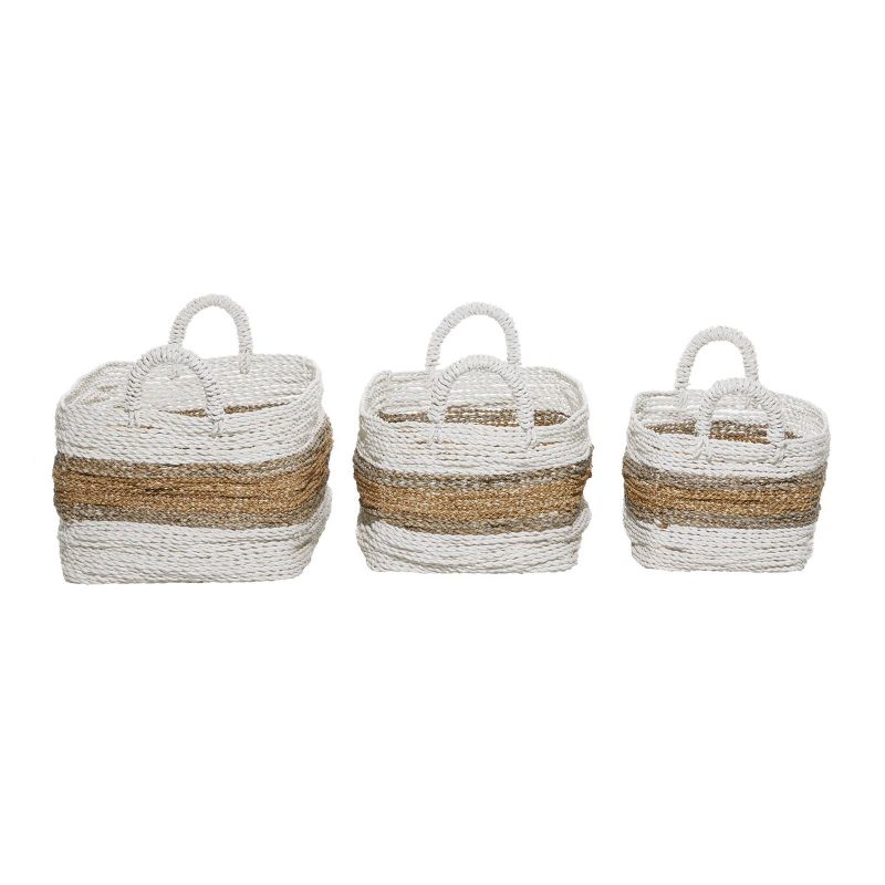 2pk Wood Natural Storage Baskets White - Olivia &#38; May, 5 of 7