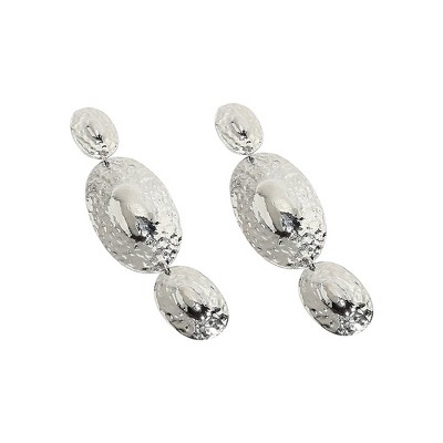 SOHI Women's Metallic Silver Party Drop Earrings