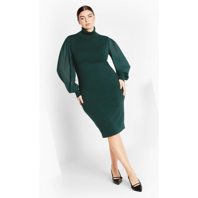 Women's Plus Size Tahlia Sweater Dress - teal | CITY CHIC