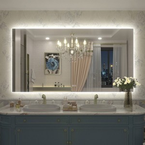 Apmir Super Bright 192 LEDs/m Back LED Lighted Anti-Fog Tempered Glass Bathroom/Vanity Mirror with ETL & 3-Year Warranty - 1 of 4