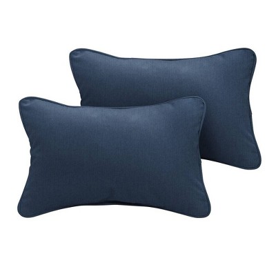 Sunbrella 2pk Lumbar Outdoor Throw Pillows Indigo