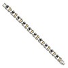 Black Bow Jewelry Men's Stainless Steel, Gold Tone and Black Rubber Bracelet, 8.75 Inch - 2 of 4