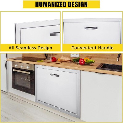BBQ Access Door - Durable Outdoor Kitchen Cabinet Door in Brushed Stainless Steel for Barbecue Islands and Indoor/Outdoor Use
