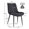 QingMoon PU Leather Dining Chairs Set of 2, Wave Pattern Upholstered Kitchen Chairs with Metal Legs for Dining Room, Restaurant - 4 of 4