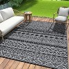 Camping Rug for Balcony Washable Easy-Clean Non-Slip Carpet Modern Boho Plastic Carpet Stain-Resistant RV Area Rug for Patio Picnic Beach - 3 of 4