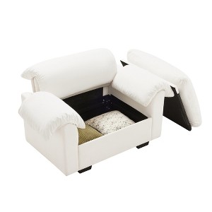 GDFStudio Cheryl Velvet 38" Deep Seat Storage Sofa Chair - 1 of 4