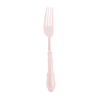 Smarty Had A Party Pink Baroque Plastic Dinner Forks - 480 pcs