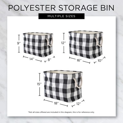 Collapsible Kids' Fabric Cube Storage Bin 16x10x12" - Tri Color Black
