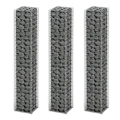 vidaXL 3X Gabion 59" Steel Retaining Wall Garden Edging Cage Basket Planter
