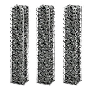 vidaXL 3X Gabion 59" Steel Retaining Wall Garden Edging Cage Basket Planter - 1 of 4