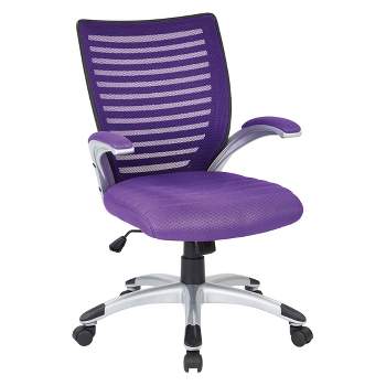 Mesh Seat and Screen Back Managers Chair with Padded Silver Arms Base - OSP Home Furnishings