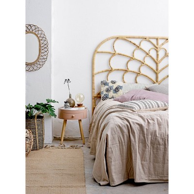 Natural Rattan Arched King Headboard