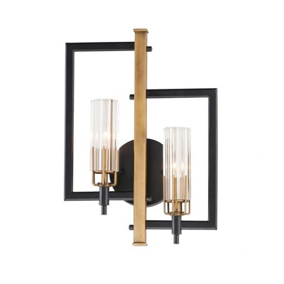 Maxim Lighting Flambeau 2 - Light Wall Light in  Black/Antique Brass