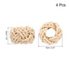 Unique Bargains Rattan Handmade Woven Corn Rope Round Napkin Ring Brown 1.6"x2.4" 4 Pcs - 2 of 4