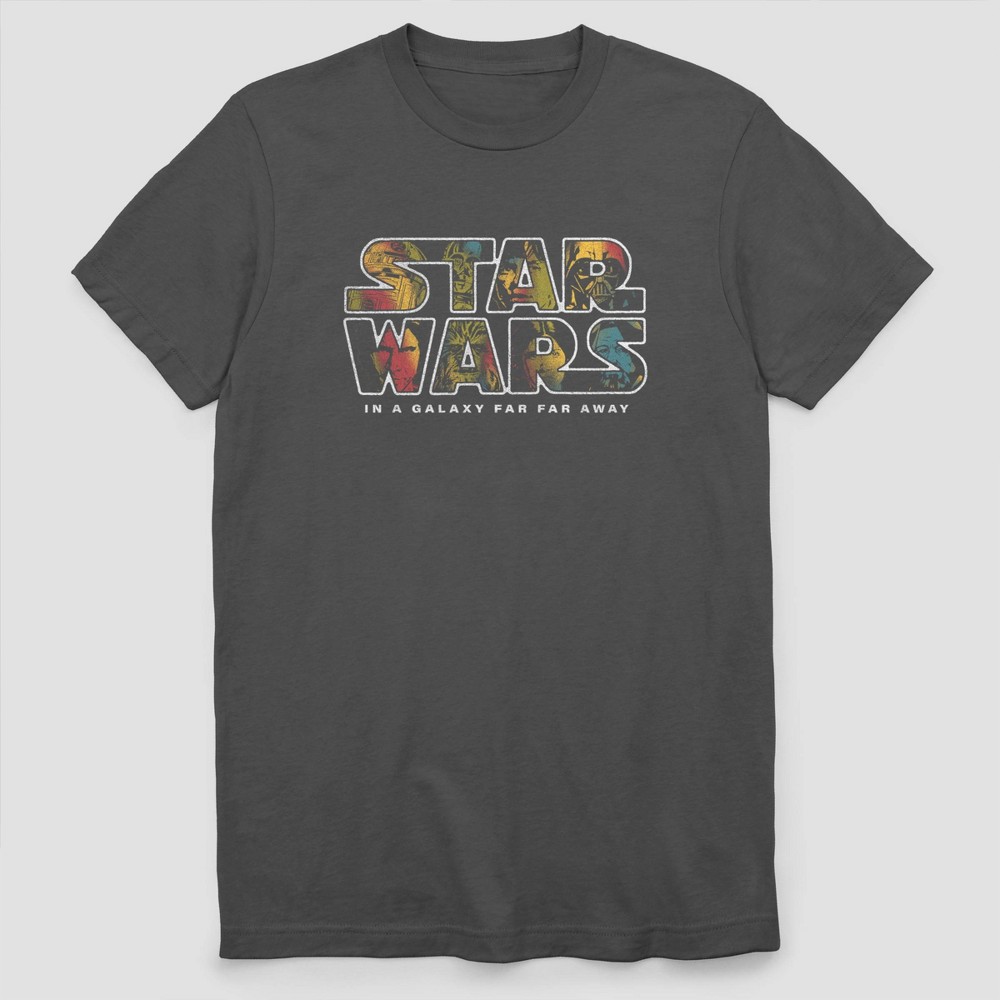Men's Star Wars Character Logo Short Sleeve Graphic T-Shirt - Charcoal Gray XL