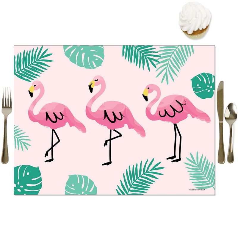 Big Dot of Happiness Pink Flamingo - Party Table Decorations - Tropical Summer Party Placemats - Set of 16, 1 of 7