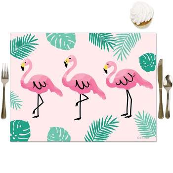Big Dot of Happiness Pink Flamingo - Party Table Decorations - Tropical Summer Party Placemats - Set of 16