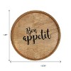 HomeRoots 14" Natural And Black Bon Appetit Round Serving Tray With Handles - 3 of 4