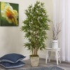 Nearly Natural 65-in Bamboo Artificial Tree in Country White Planter - 3 of 3