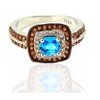 Coco Halo Engagement Ring Women Chocolate Blue Cz Ginger Lyne Collection - 3 of 4