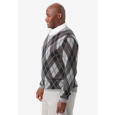 KingSize Tall V-Neck Argyle Sweater