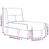 vidaXL Velvet Reclining Chaise Longue Dark Gray - Multifunctional Lounge Sofa with Metal Feet and High-Density Foam for Living Room - 3 of 4