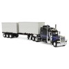 First Gear DCP 1/64 Black Peterbilt 389 63" Mid-Roof Sleeper w/ 2 20' Container Chassis 60-1927 - 2 of 4