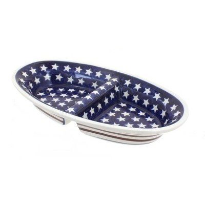 Blue Rose Polish Pottery 1280 Zaklady Divided Dish