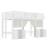 KTMBDW Twin/Full Loft Bed with Bookshelf, Wood Kids Loft Bed Twin/Full Size with 2 Storage Cabinets and Safety Guard & Ladder,No Box Spring Needed - 4 of 4