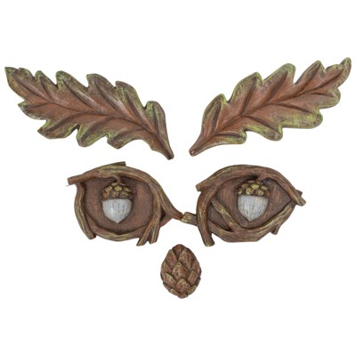 Nat & Jules Acorn Eyes Brown 3 inch Resin Stone Outdoor Tree Face Statue
