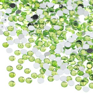 John Bead Acrylic Round Flat Back Faceted Rhinestones Craft Embellishments Peridot Green 4mm (SS16) 2000 Pieces - 1 of 4