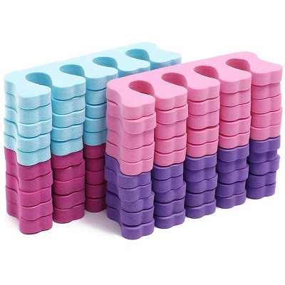 Juvale 20 Pack Foam Toe Separator Spacers for Nail Polish Pedicure, Manicure Finger Sponge Dividers Salon Tools, 4 Colors