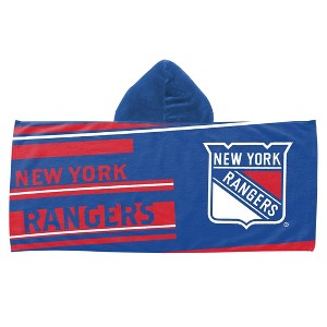 22"x51" NHL New York Rangers Youth Hooded Beach Towel - 1 of 3