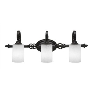Toltec Lighting Elegante 3 - Light Vanity in  Dark Granite with 4" White Muslin Shade - 1 of 1