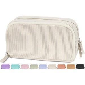 Paaaawaters Big Capacity Pencil Case Pen Pouch, Soft Corduroy Pencil Bag with 3 Compartment, Multiple Pockets, Sturdy Zipper - 1 of 4