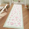 Floral Rugs for Living Room Bedroom Washable Bow Pattern Area Rug Non Slip Low Pile Indoor Home Decor Carpet - 2 of 4