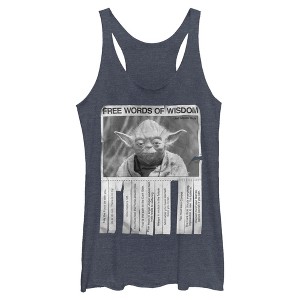 Womens Star Wars Yoda Words of Wisdom Racerback Tank - 1 of 4