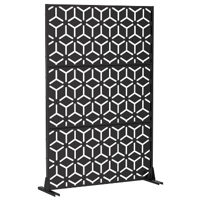 Lirago Outdoor Privacy Screen 72 in Galvanized Metal Fence Panels