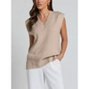 Womens v Neck Sweater Vest Oversized Ribbed Knit Sleeveless Casual Loose Fit Pullover Tank Top - 2 of 4