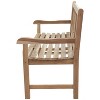 Sunnydaze 2-Person Teak Outdoor Patio Garden Bench with Cross-Back - 2 of 4