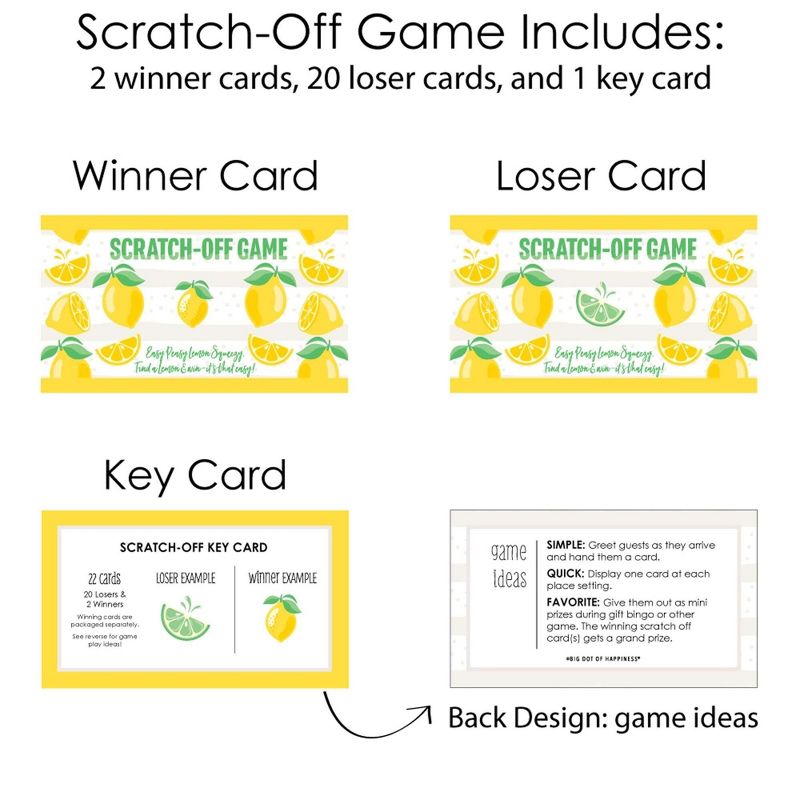 Big Dot of Happiness So Fresh - Lemon - Citrus Lemonade Party Game Scratch Off Cards - 22 Count, 5 of 7