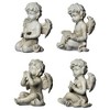 Northlight 4-Piece Set of Sitting Cherub Angel Outdoor Patio Garden Statues 6.5" - Gray - 4 of 4