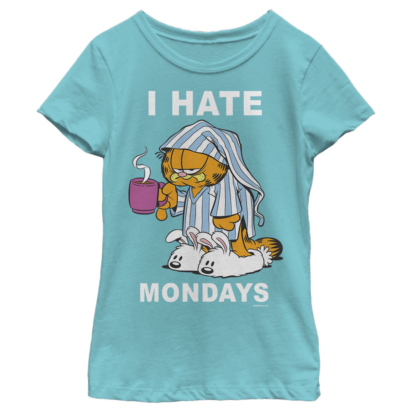 Футболка Garfield I Hate Mondays T-Shirt - Tahiti Blue для девочек, цвет: Синий — фото 1