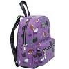 Disney Hocus Pocus Spell Book Binx Cauldron AOP Faux Leather Mini Backpack Bag Purple - 2 of 4